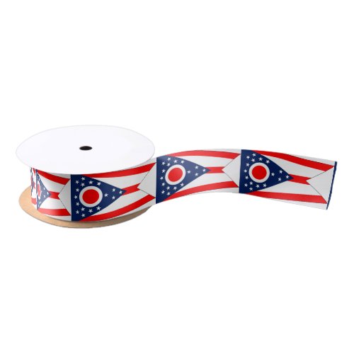 Patriotic Ribbon with Flag of Ohio State USA