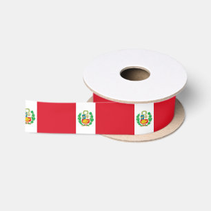 Patriotic Ribbon with Flag of Peru