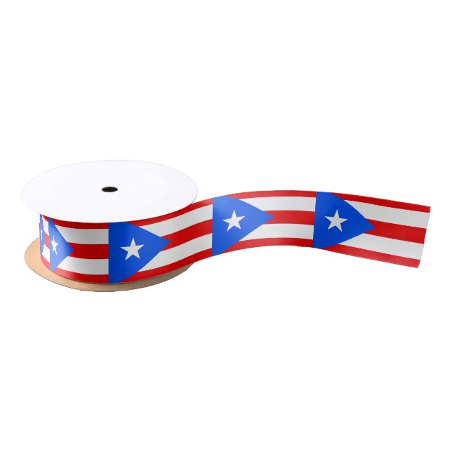 Patriotic Ribbon with Flag of Puerto Rico (Spool)