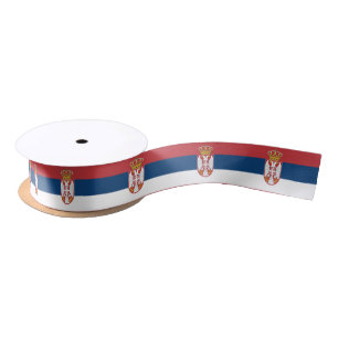Patriotic Ribbon with Flag of Serbia