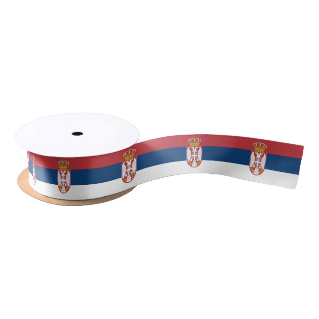 Patriotic Ribbon with Flag of Serbia (Spool)