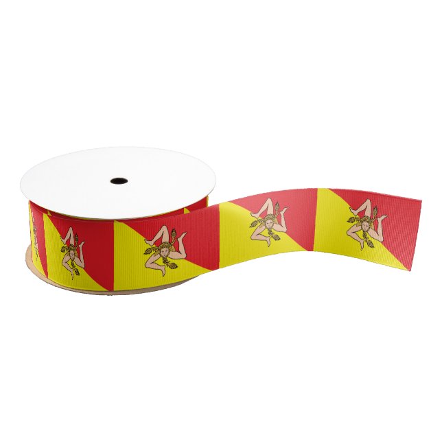 Patriotic Ribbon with Flag of Sicily (Spool)