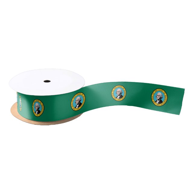 Patriotic Ribbon with Flag of Washington State (Spool)