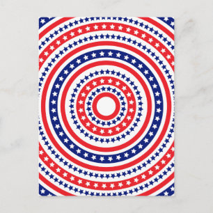Patriotic Ring Pattern Postcard