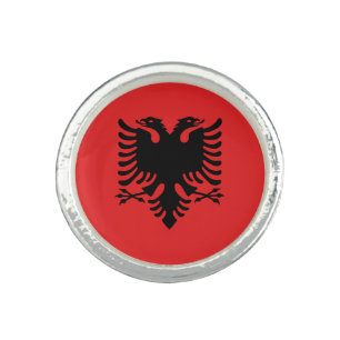 Patriotic ring with Flag of Albania