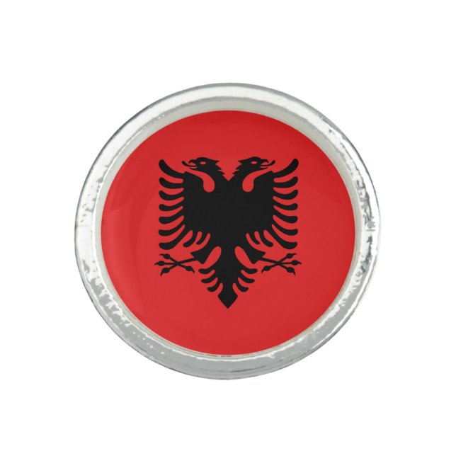 Patriotic ring with Flag of Albania (Front)