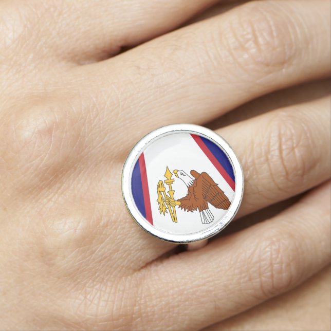 Patriotic ring with Flag of American Samoa (In Situ)