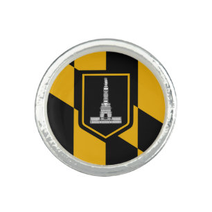 Patriotic ring with Flag of Baltimore City, USA