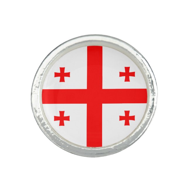 Patriotic ring with Flag of Georgia (Front)