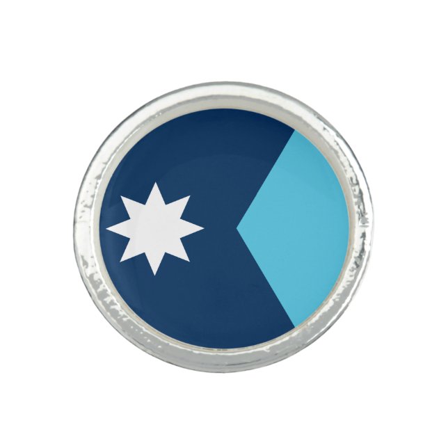 Patriotic ring with Flag of Minnesota, USA (Front)