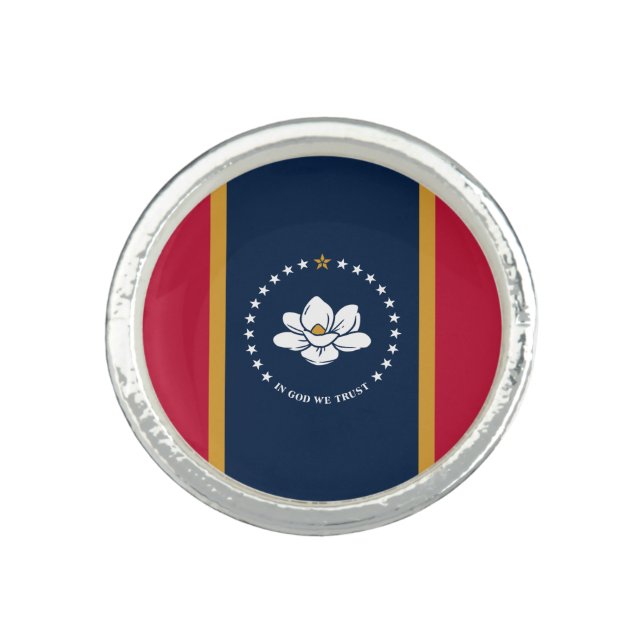 Patriotic ring with Flag of Mississippi State, USA (Front)