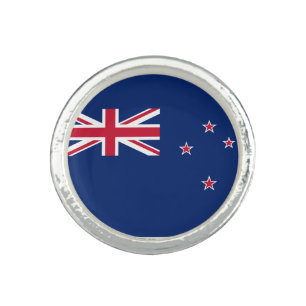 Patriotic ring with Flag of New Zealand