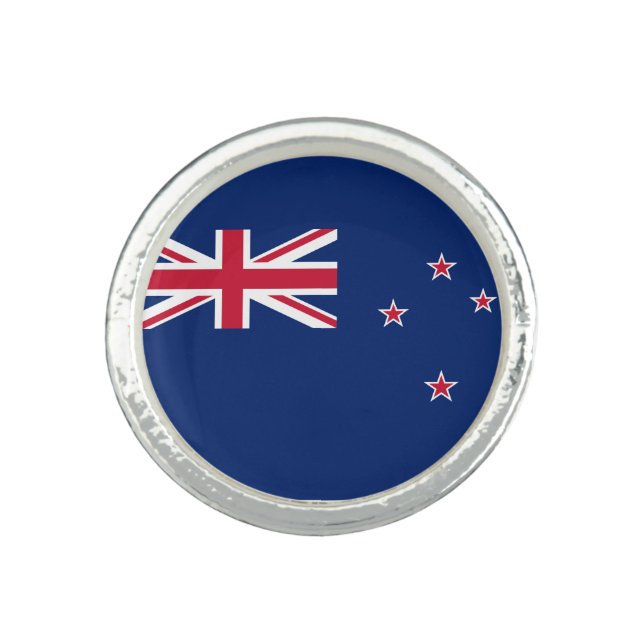 Patriotic ring with Flag of New Zealand (Front)