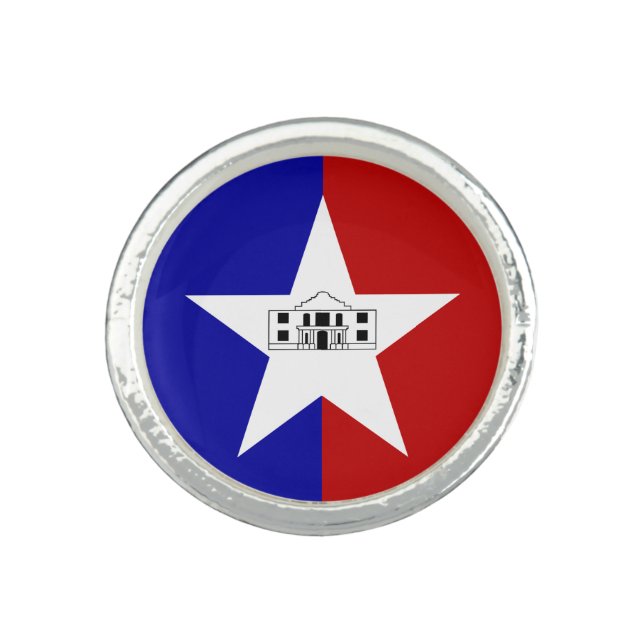 Patriotic ring with Flag of San Antonio, USA (Front)