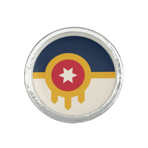 Patriotic ring with Flag of Tulsa, Oklahoma