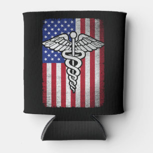 Patriotic RN Registered Nurse USA American Flag Can Cooler