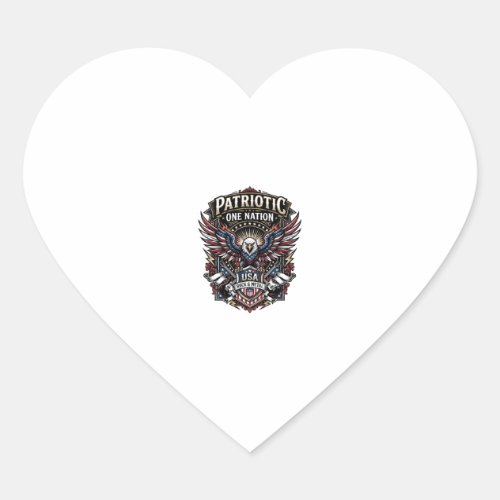 Patriotic Rock Eagle Crest Music Rock Metal Patrio Heart Sticker