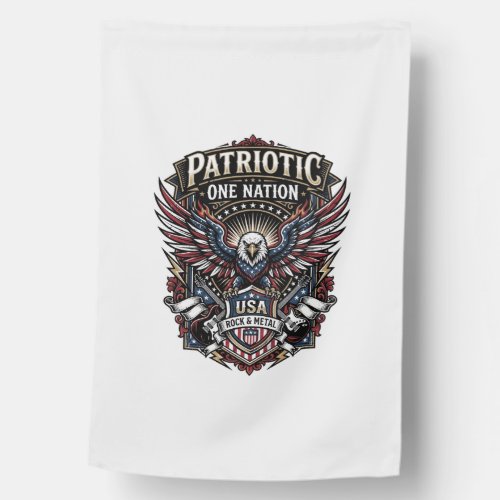 Patriotic Rock Eagle Crest Music Rock Metal Patrio House Flag