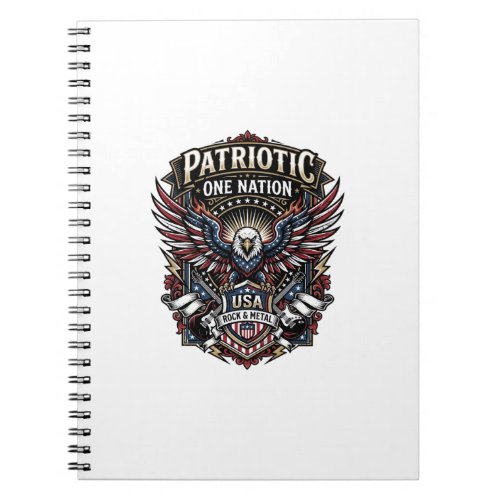 Patriotic Rock Eagle Crest Music Rock Metal Patrio Notebook