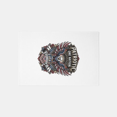 Patriotic Rock Eagle Crest Music Rock Metal Patrio Rug