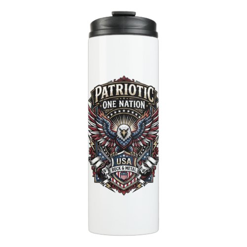 Patriotic Rock Eagle Crest Music Rock Metal Patrio Thermal Tumbler