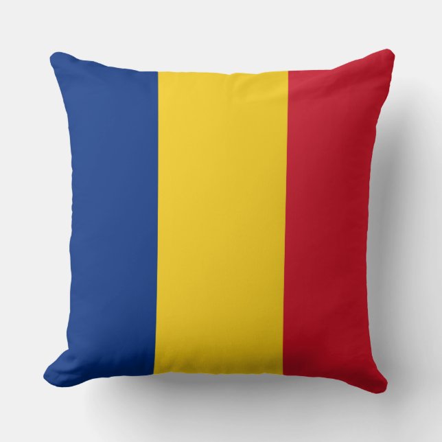 Patriotic Romania flag Romanian Throw Pillow (Front)