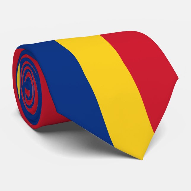 Patriotic Romania flag Romanian Tie (Rolled)