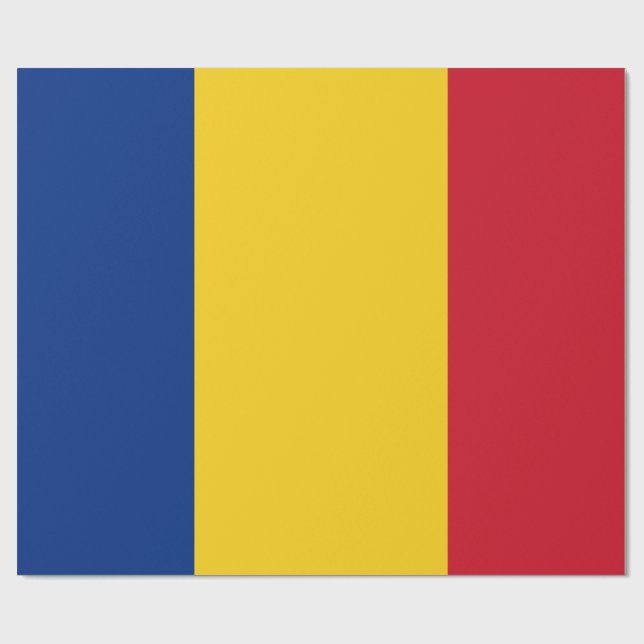 Patriotic Romania flag Romanian Wrapping Paper (Flat)