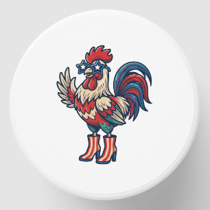Patriotic Rooster in Heels Vintage Engraving Shirt Mini Candle Favors