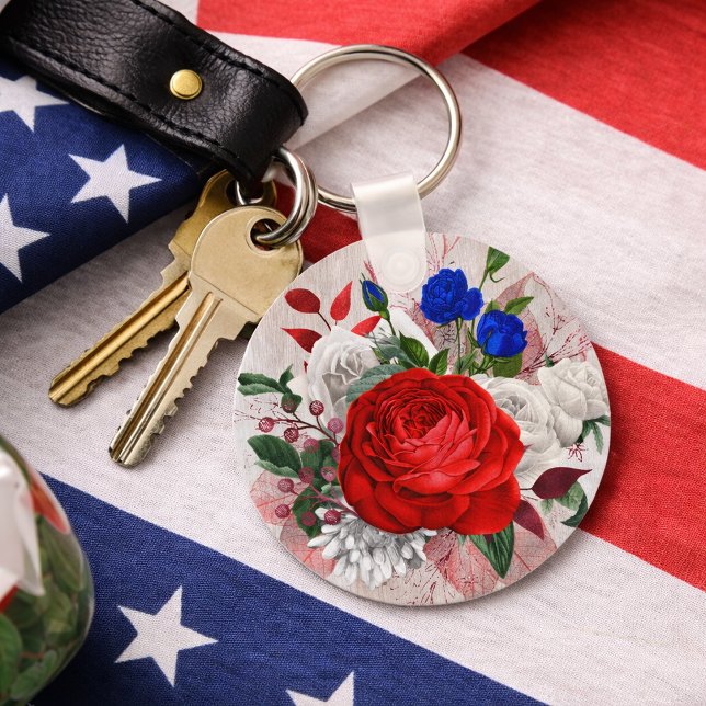 Patriotic Rose Bouquet Keychain (Creator Uploaded)