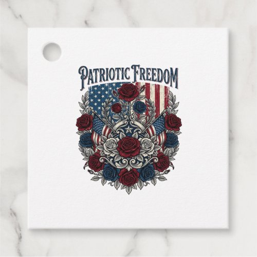 Patriotic Rose Garden Favor Tags