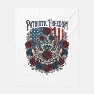 Patriotic Rose Garden Fleece Blanket