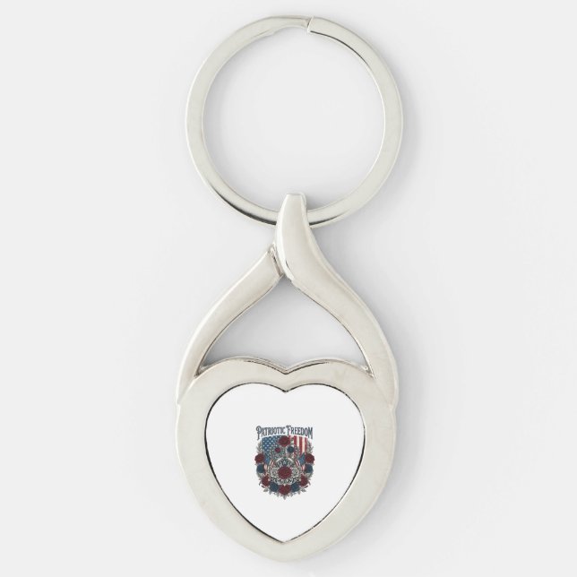 Patriotic Rose Garden Keychain (Front)