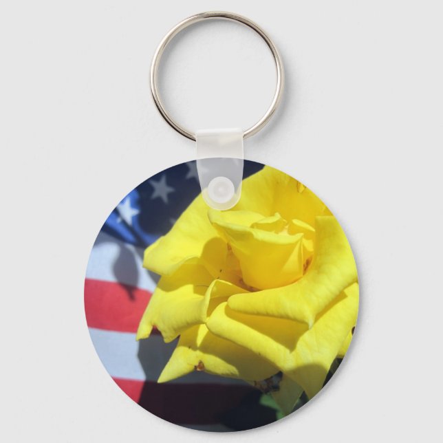 Patriotic Rose Keychain (Front)
