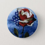 Patriotic Rose Pinback Button at Zazzle