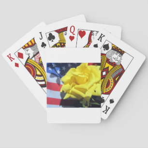 Patriotic Rose Poker Cards