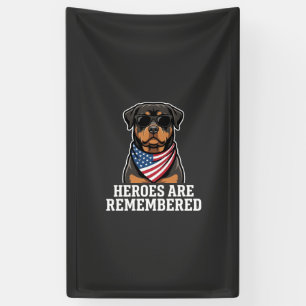 Patriotic Rottweiler Hero Dog Vector Design Banner