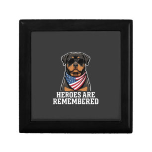 Patriotic Rottweiler Hero Dog Vector Design Gift Box