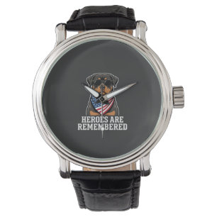 Patriotic Rottweiler Hero Dog Vector Design Watch