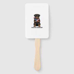 Patriotic Rottweiler Hero Dog Vintage Design_1 Hand Fan