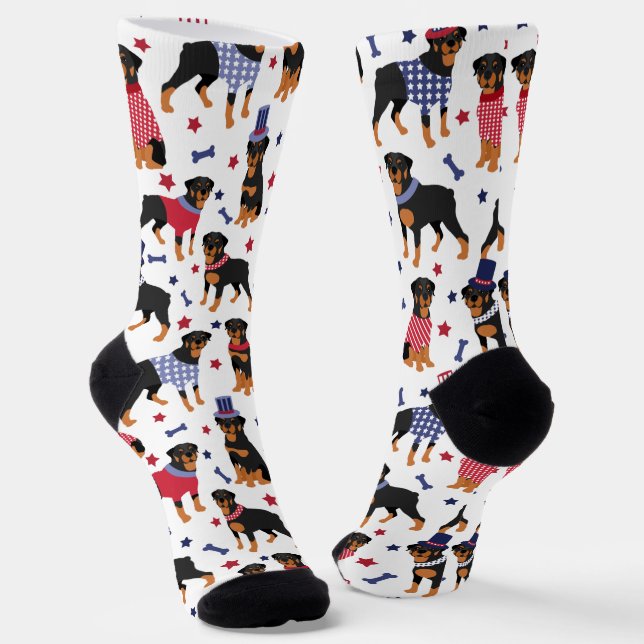 Patriotic Rottweiler Socks (Angled)
