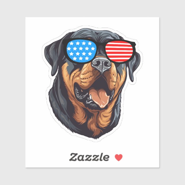 Patriotic Rottweiler Sticker (Sheet)