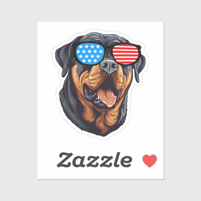 Patriotic Rottweiler Sticker (Sheet)
