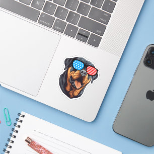 Patriotic Rottweiler Sticker