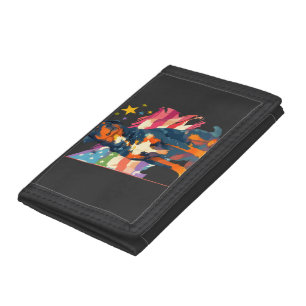 Patriotic Rottweiler with USA Flag Art Trifold Wallet