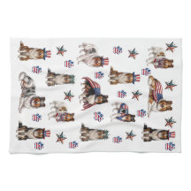 Patriotic Rough Collies Kitchen Towel