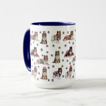 Patriotic Rough Collies