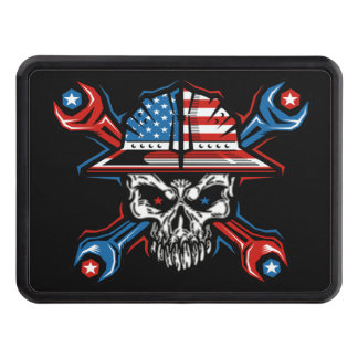 patriotic roughneck skull hitch cover