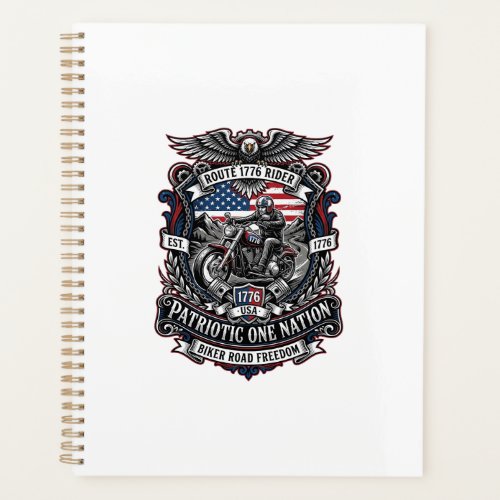Patriotic Route 1776 Rider Biker Road Freedom Patr Planner