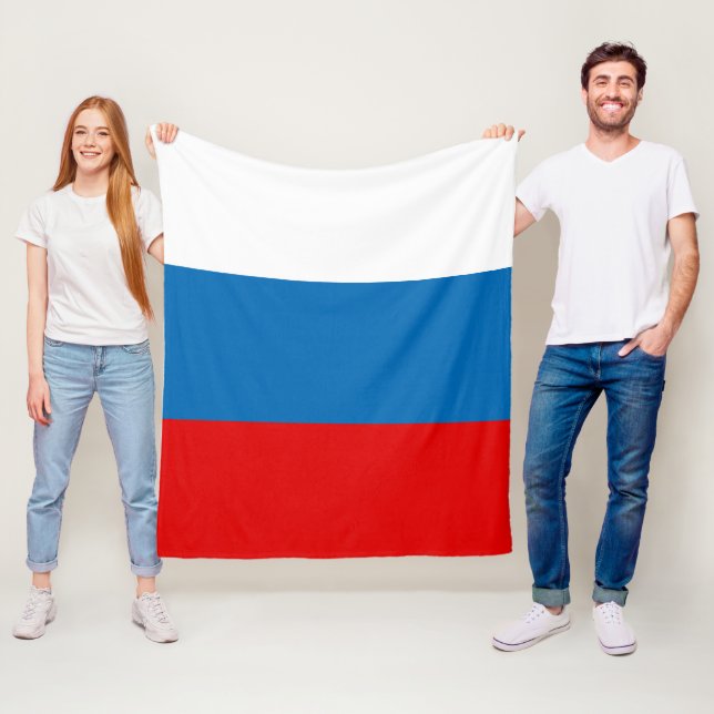 Patriotic Russian Pan Slavic flag Fleece Blanket (In Situ)